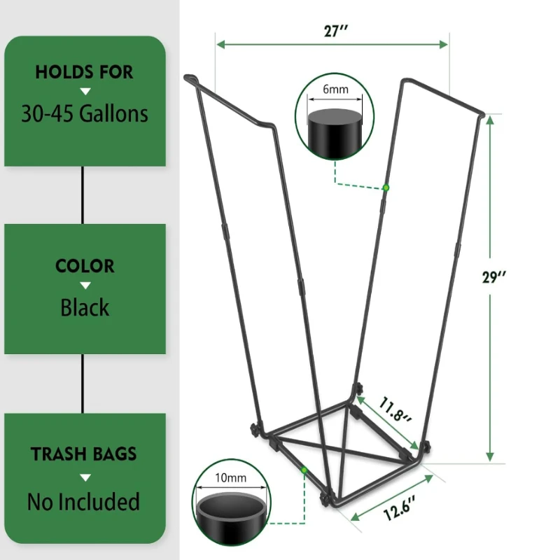 

1PC Metal Garbage Bag Frame Hold Outdoor Trash bag holder Leaf Bag Stand for Yard Camping Garden Lawn Party Supplies
