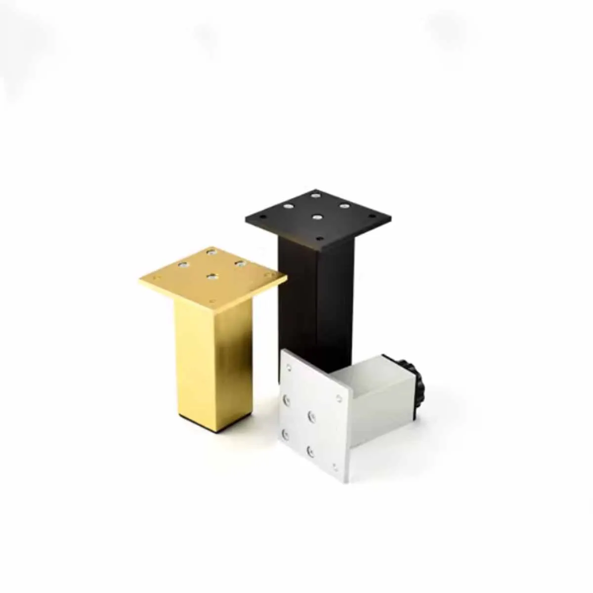 Aluminum Alloy Square Cabinet Support Feet Black Gold Silver Furniture Legs Adjustable Feet