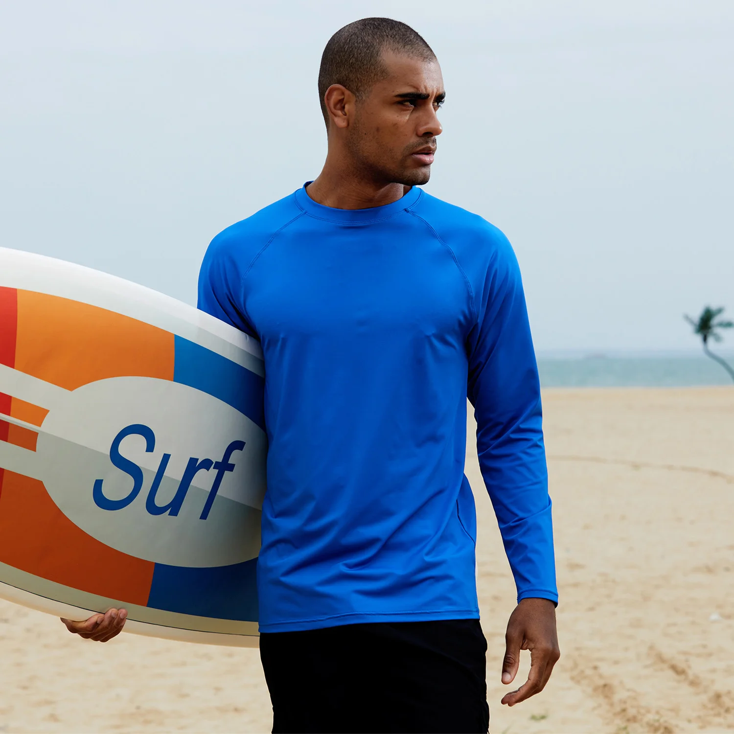 Herren Langarm Schwimm hemden Rash guard bis 50 UV Sonnenschutz hemd sportliches Training Laufen Wandern T-Shirt Bade bekleidung – Detail 15