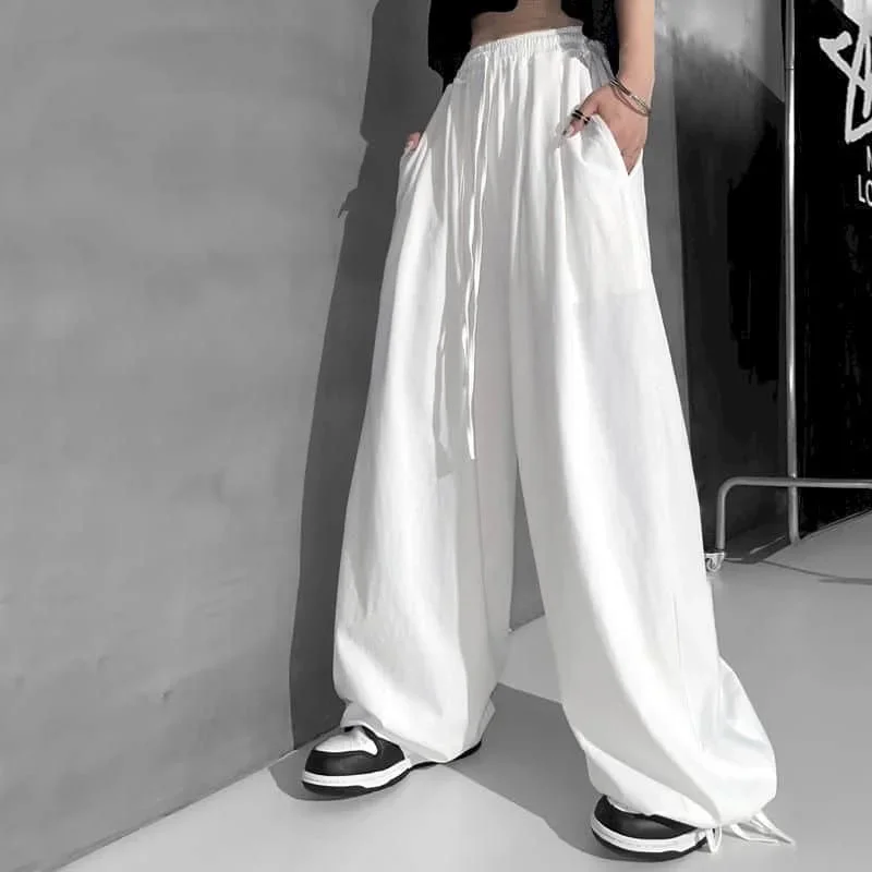 

Casual Women's Pants Sporty Sweatpants Korean Fashion Leggings Y2k Women Clothing Lace-up Baggy Pants Loose Oversized Trousers