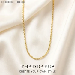 Colar de Corrente Belcher Redondo para Homens e Mulheres, Presente Bijoux Dourado, Brand New Strand Fashion Jewelry, Estilo Europa