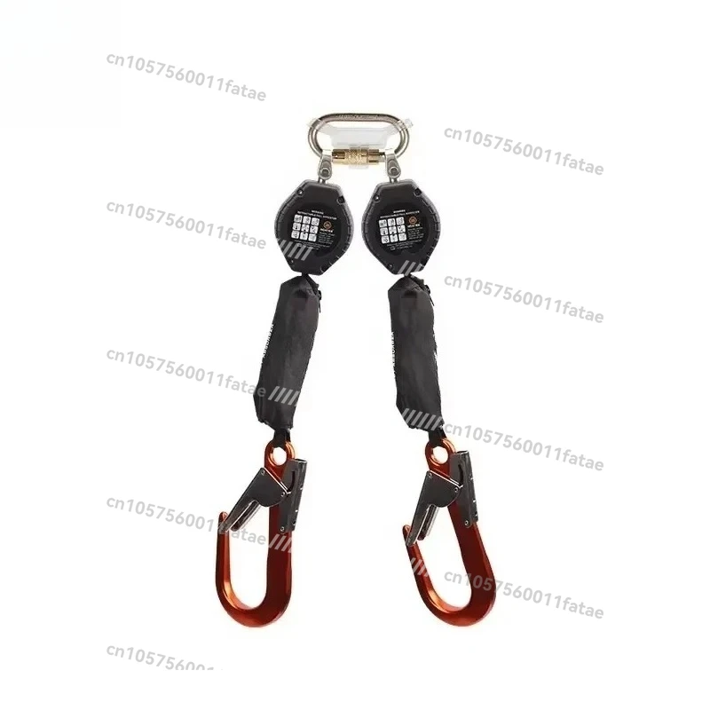 

Retractable Fall Protection Lifeline Safety Belt Work Height Chain Electrical Full Body Harness with Double Lanyard