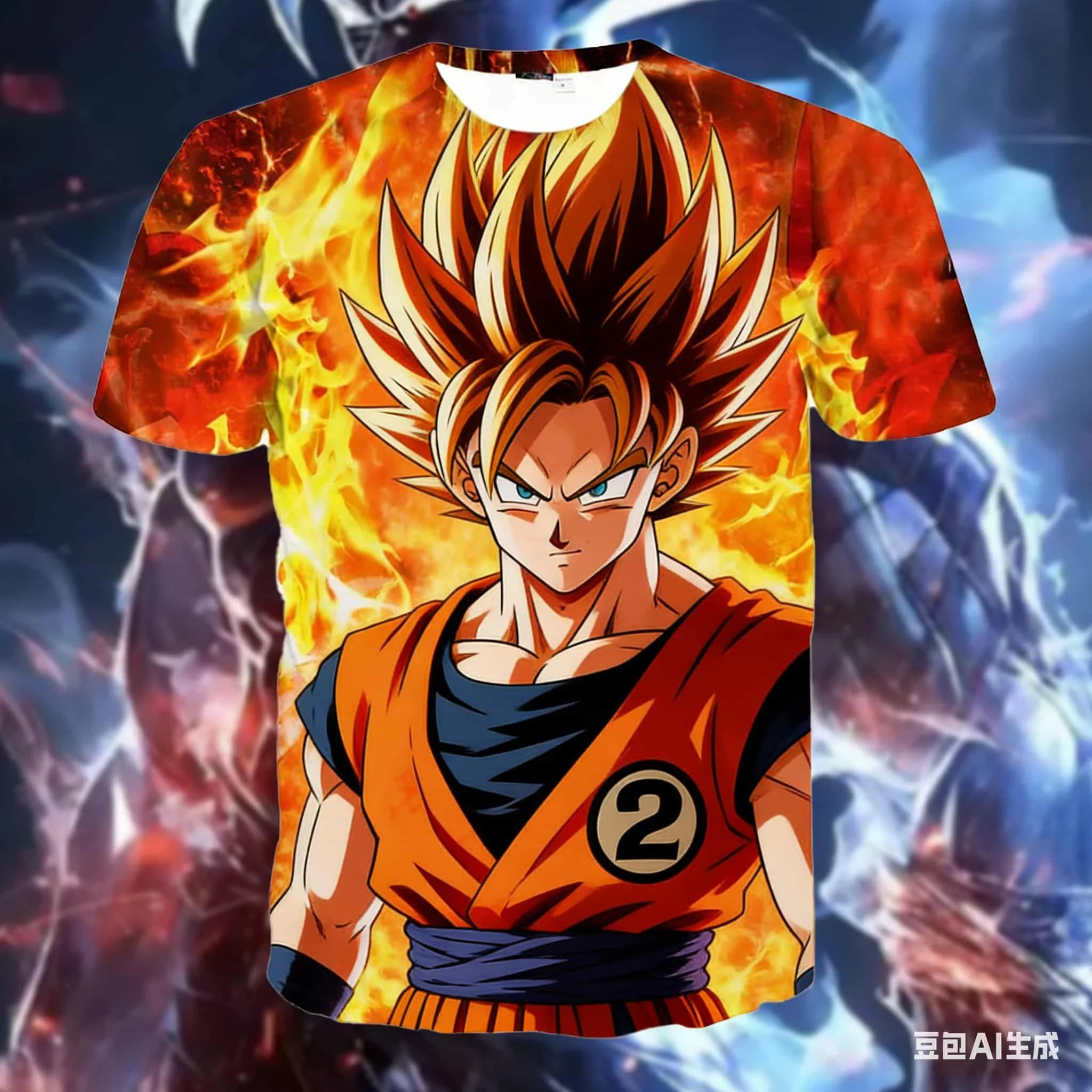 T-shirt Summer Dragon Ball Tower Theme Trendy 3D Printed Breathable Boys' and Girls' T-shirts, Parent Child Tops