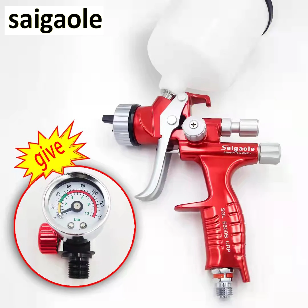 

Pneumatic spray gun Saigaole5800 Upper kettle Automotive topcoat Spray gun High atomization Paint sheet metal Spraying tools