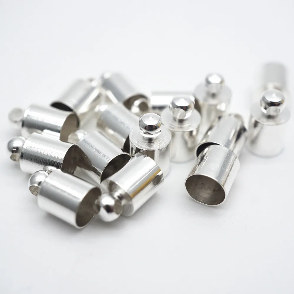 50pcs/Pack Tassel Leather Cord End Crimp Caps Beads 3 4 5 6 7 8 9 10 mm End Tip Cap For DIY Necklace Jewelry Making Findings