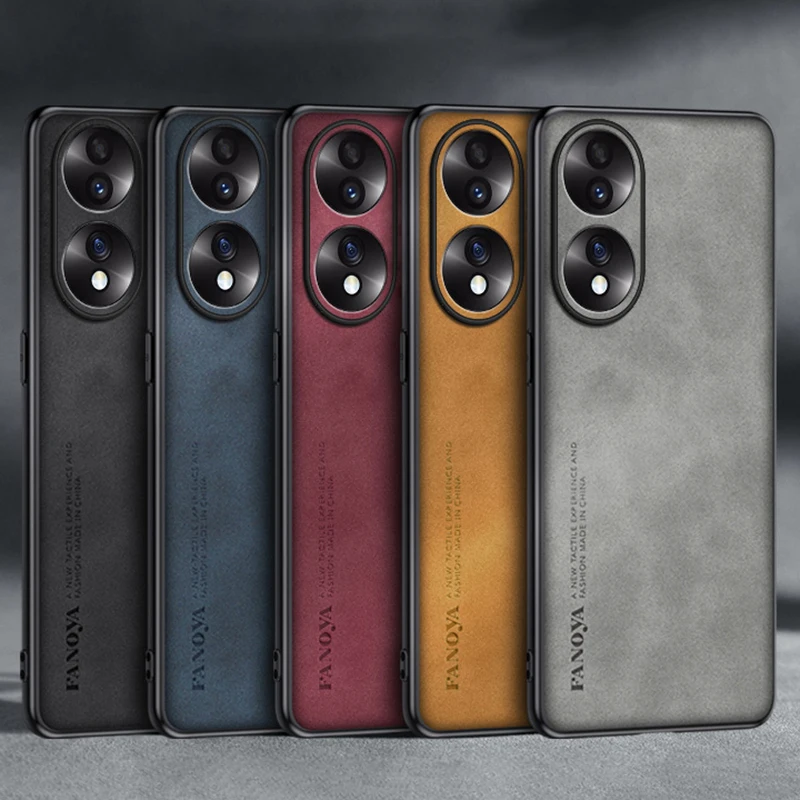 Luxury PU Leather Case For Honor 90 70 50 Back Cover Matte Full Protection TPU Silicone Phone Case For Honor50 Honor70 Honor90