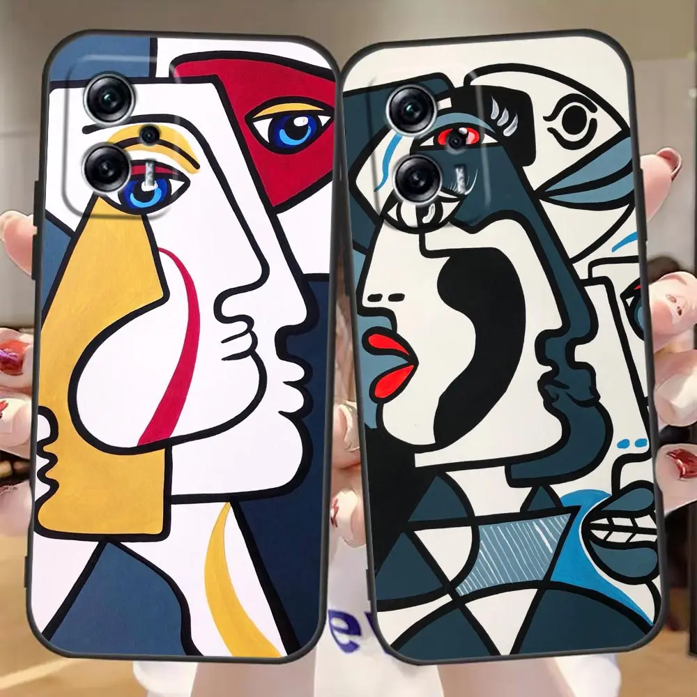 Case For Redmi K60 K50 K40 Gaming K30 K20 12C 10 10C 9T 9C 9A 9 8 7A 7 Pro Plus 5G Case P-Picasso Abstract Art Painting Graffiti