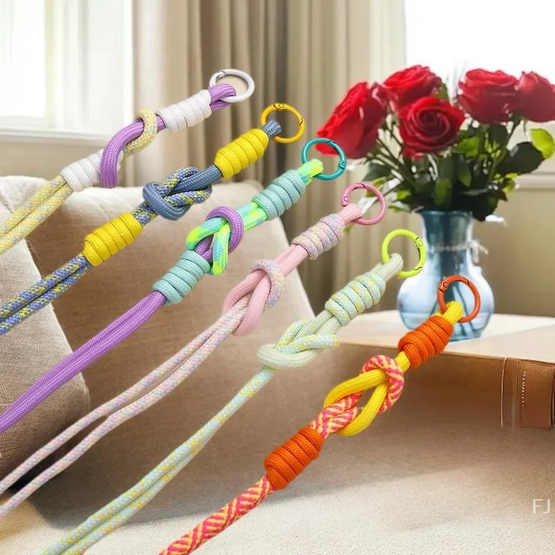 

1 шт., плетеный вручную брелок из веревки с двойным узлом и ремешком для телефона с защитой от падения, ремешок на запястье в комплекте