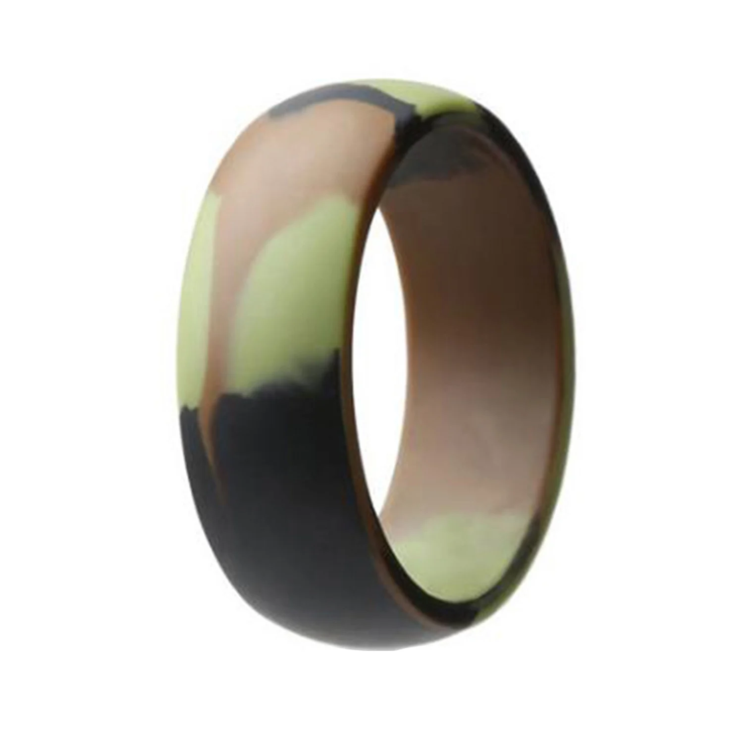 8mm Width 7-12 Size Army Green Black Silicone Ring Set For Man Women Workout Business Engagement Bands