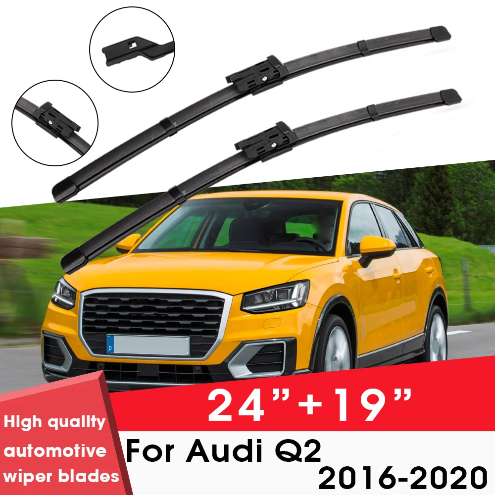 

Car Wiper Blade Blades For Audi Q2 2016-2020 24"+19" Windshield Windscreen Clean Rubber Silicon Cars Wipers Accessories