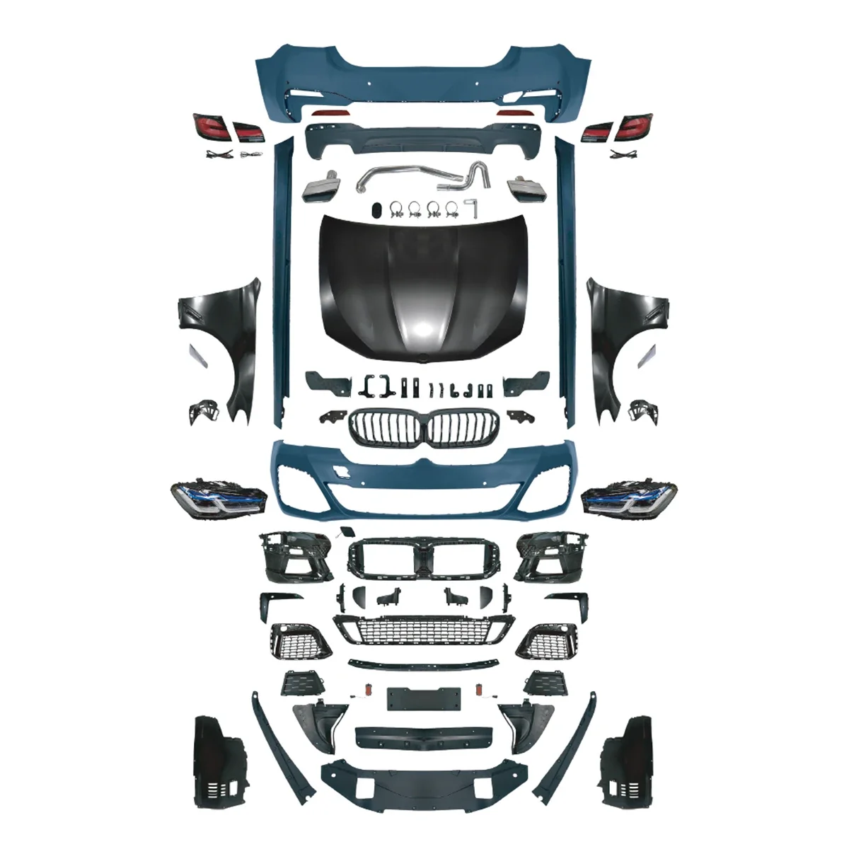 

Body Kit For BMW 5 Series F10 F18 Upgrade To G30 M-Tech Front And Rear Bumpers For Auto Lights