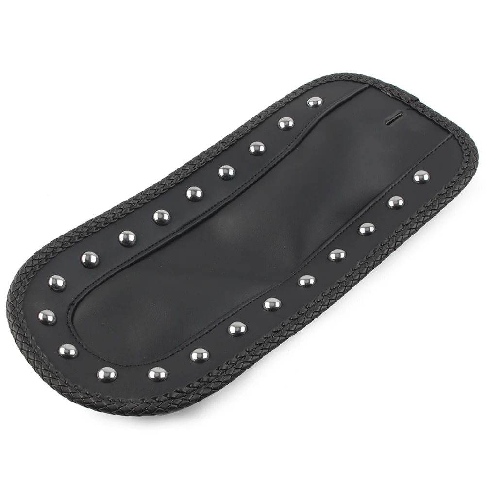 Black Motorcycle PU Leather Rear Fender Bib Studs Solo Seat For Kawasaki Vulcan 1500