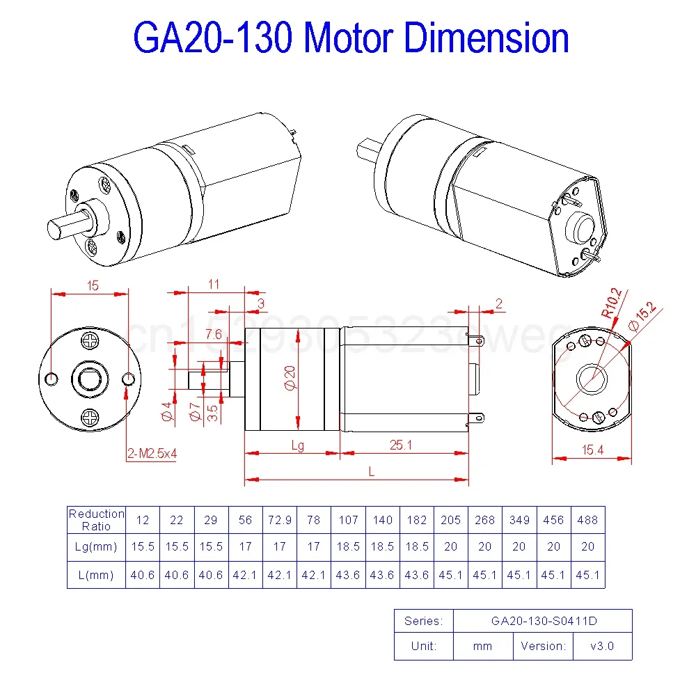 GA20 130 6V 12V 24V 4.3W DC Brushed Geared Mini Motor 20 30 40 50 70 90 130 180 300 450 800 RPM High Torque Low Speed All Metal