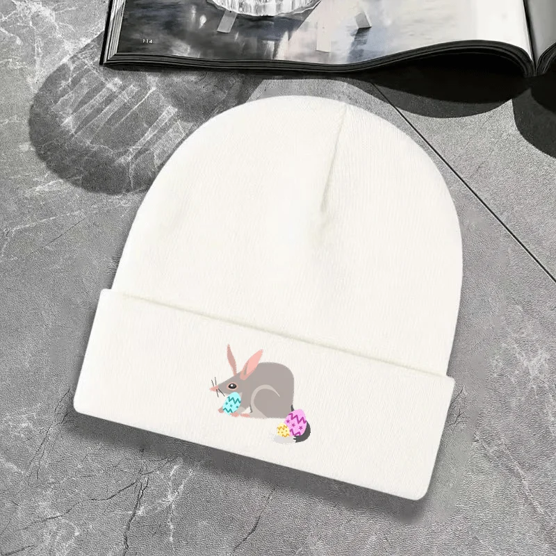 หมวกถักแฟชั่นฤดูหนาวลายการ์ตูนหนูน้อยสำหรับผู้ชายและผู้หญิง ของจำเป็นสำหรับกิจกรรมกลางแจ้ง หมวกถักกันความหนาว
