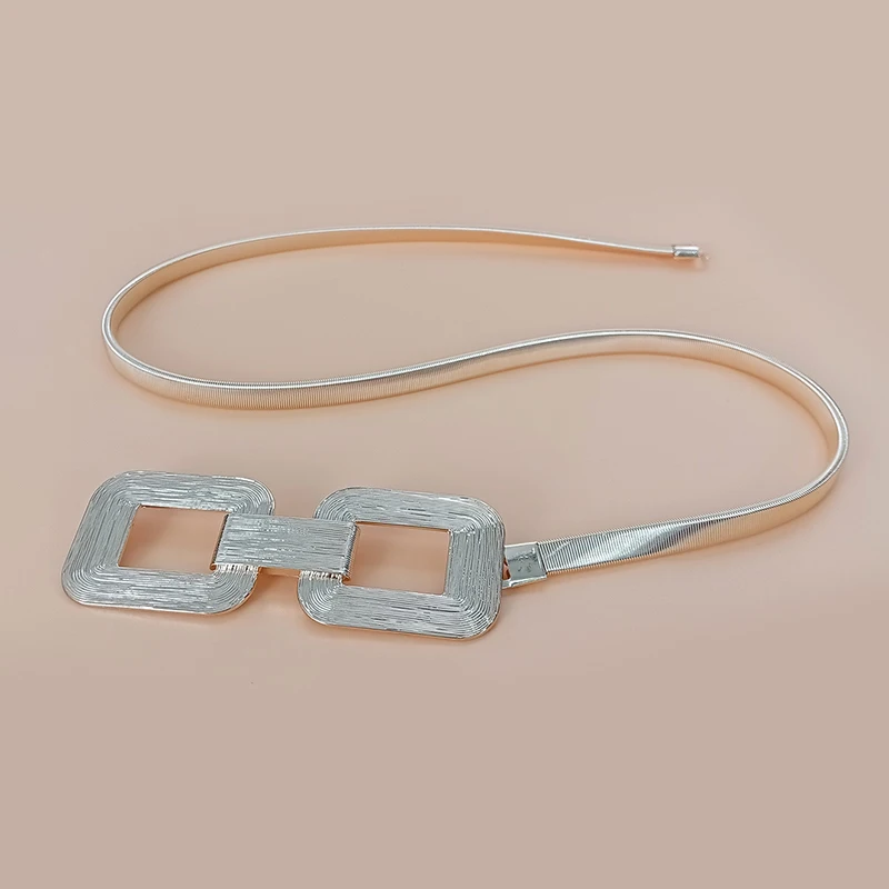 موضة الذهب حزام على شكل سلسلة الإناث الخصر قابل للتعديل مصمم أحزمة للنساء جودة عالية العلامة التجارية الفاخرة فاسق فستان معدني حزام الخصر #3