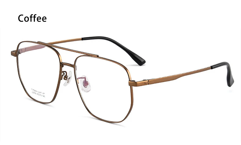 Große Größe reine Titan Brillen ultraleichte Mode Retro Pilot Doppelbrücke Brille optische Rezept Rahmen Mann Frau – Detail 11