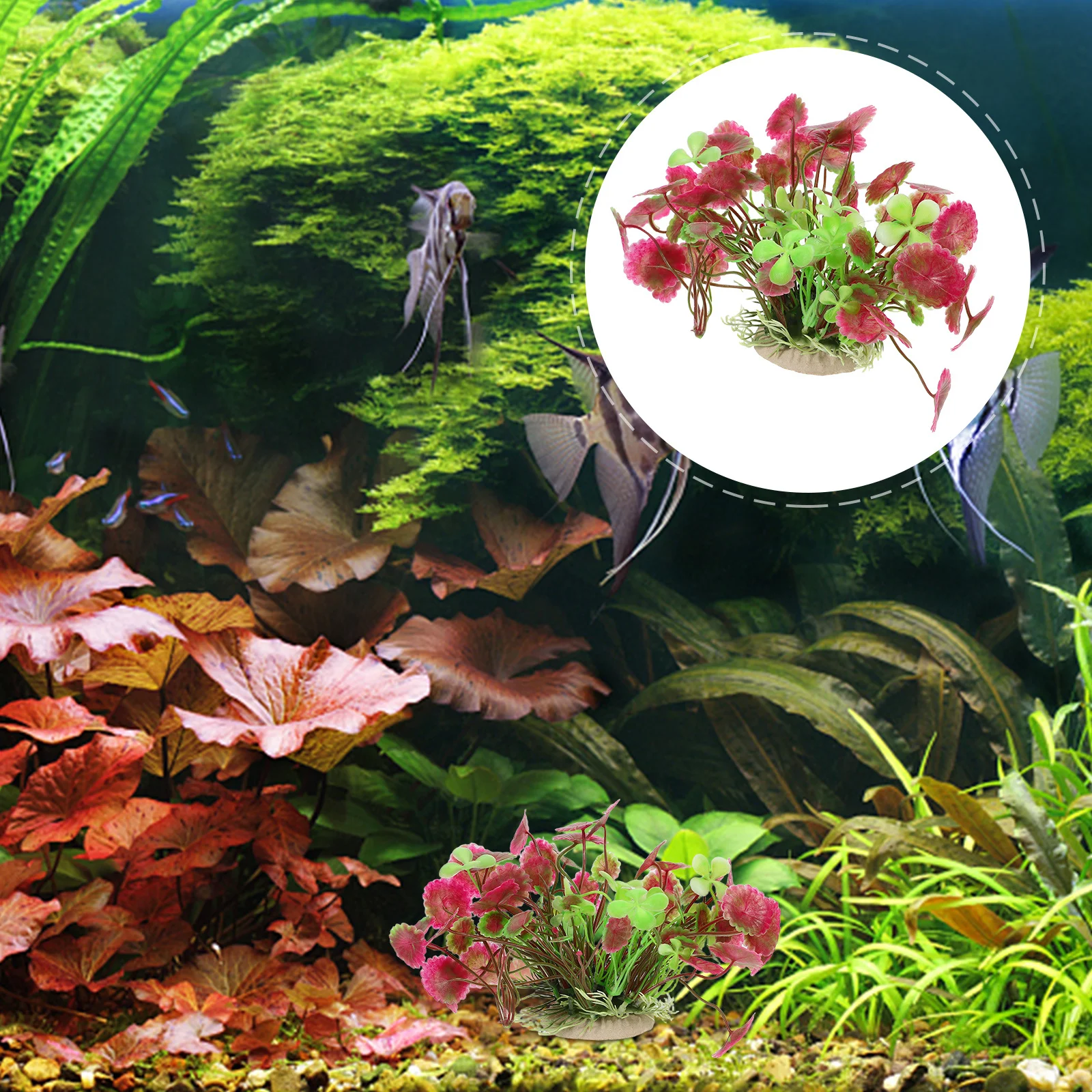 

Artificial Lotus Ornament 14Cm Purple Lifelike Aquarium Plant Decor For Fish Tank Plastic Simulation Aquatic