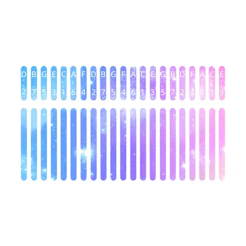 21 Key Kalimba Note Stickers PVC Kalimba Training Note Decals Eye-Catching Thumb Piano Labels Musical Instrument Accessories