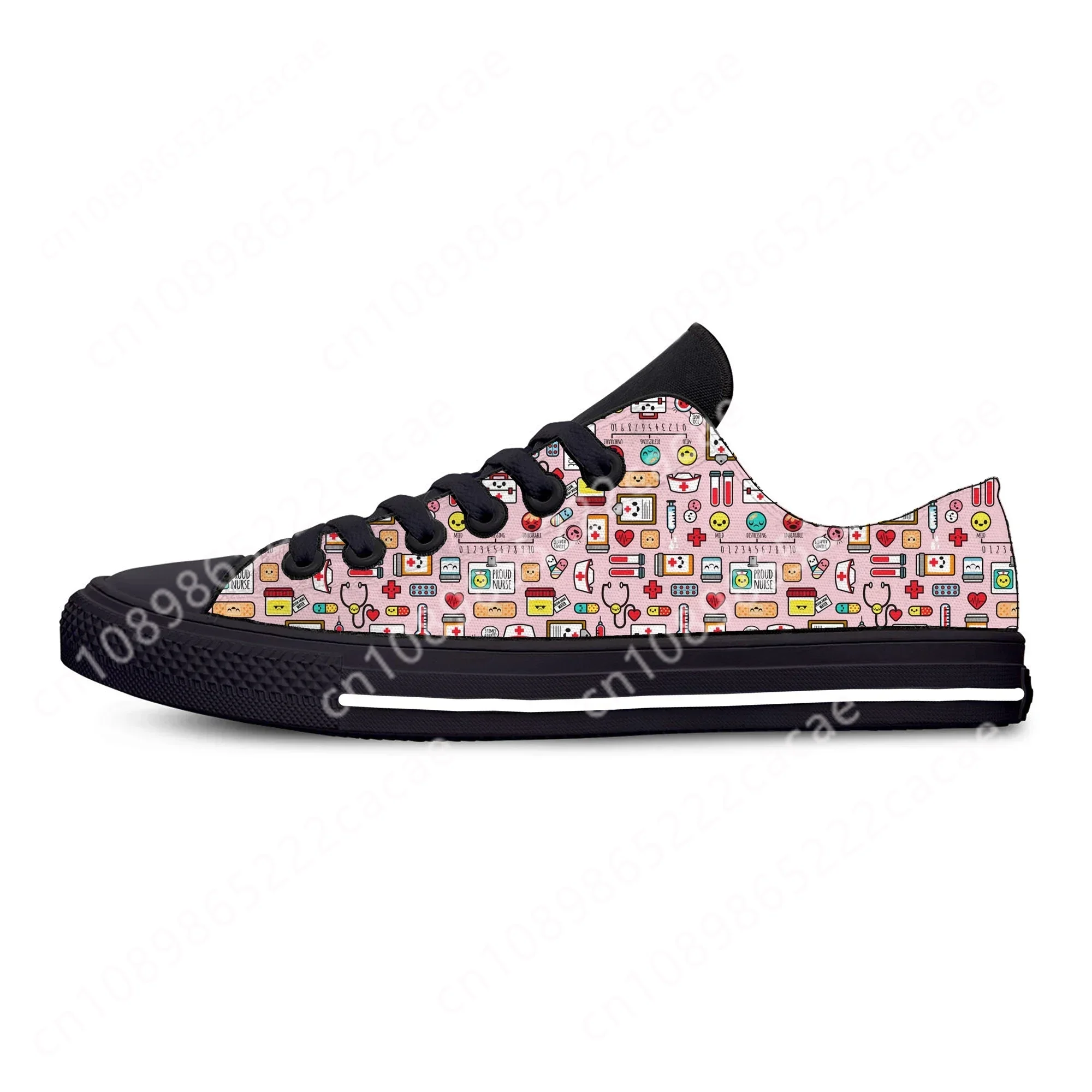 

Hot Cool Dentists Cartoon Nurse Pattern Fashion Lightweight Classic Canvas Shoes Men Women Casual Sneakers Low Top Board Shoes
