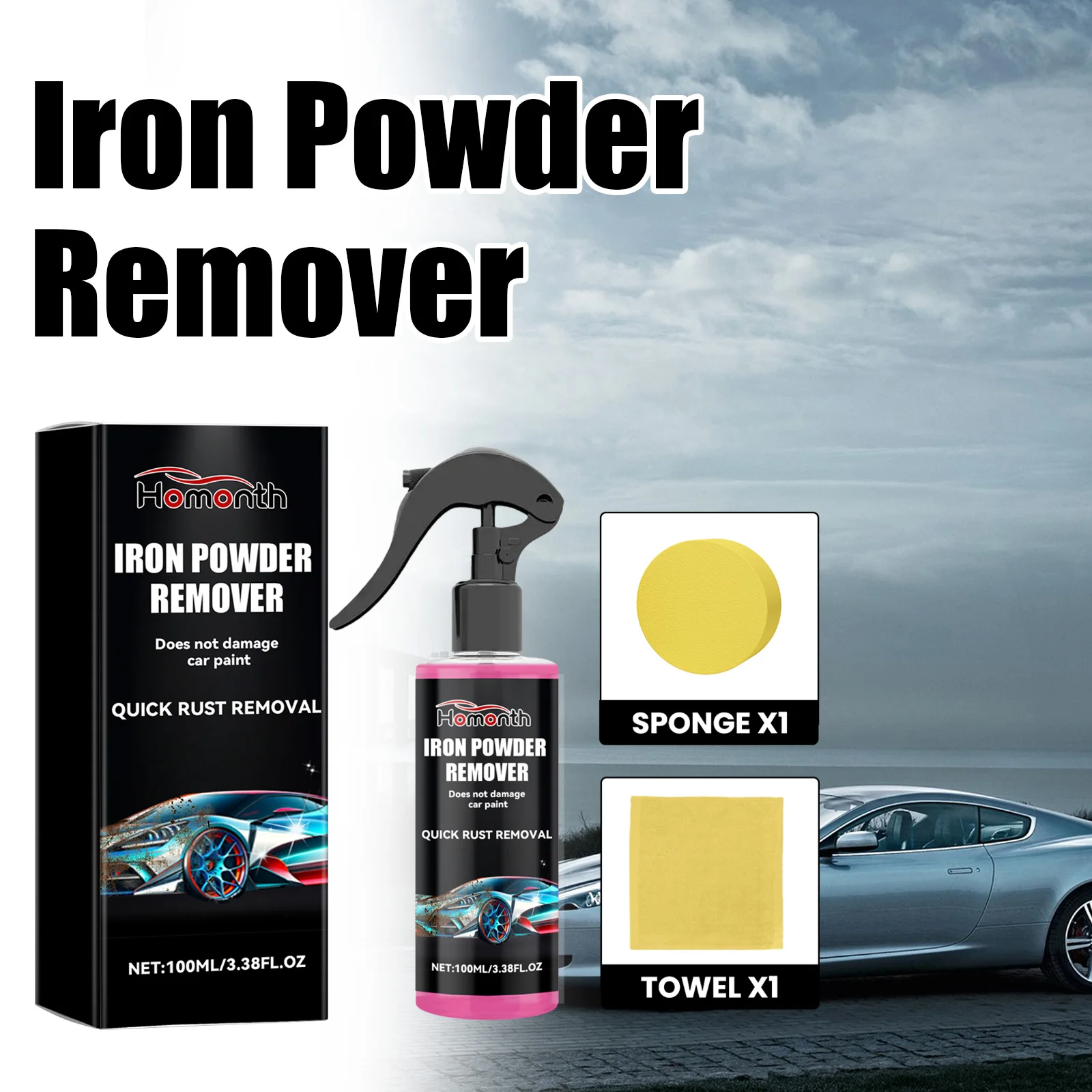 

100ml Car Rust Remover Multi Purpose Rust Remover Spray Bathroom Door Hub Strong Rust Remover Iron Polishing Refurbishing Agent