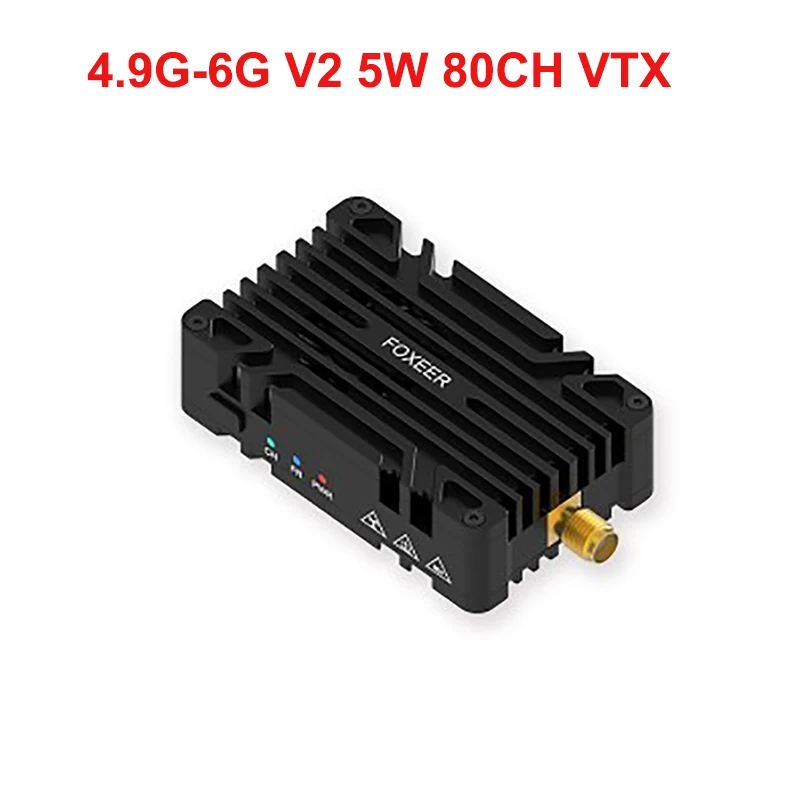 

FOXEER 4.9G-6G Reaper Infinity V2 5.8G 5W 80CH VTX 2-8S Lipo 1W/2W/3W/4W/5W Switchable Transmitter for Long Range RC FPV