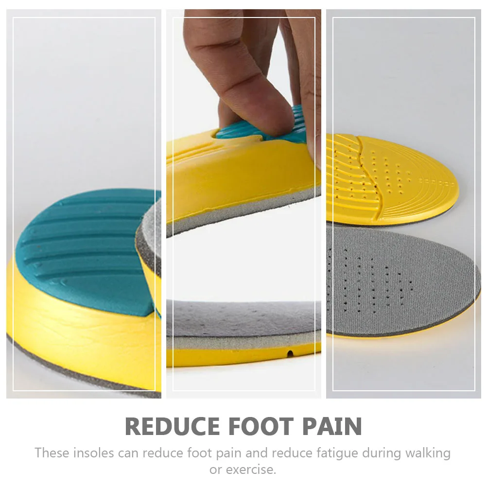 

High Elastic Breathable Insoles Shock Absorbing Heightening Shoe Pads Warm Grey Sports Sweat Absorption Elastic Durability Non