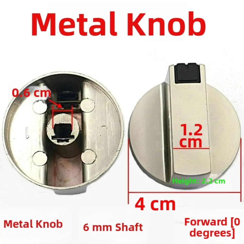8 Pcs Common 6mm Metal Cooker Knobs Silver Gas Stove Control Knobs Adaptors Oven Switch Control Locks