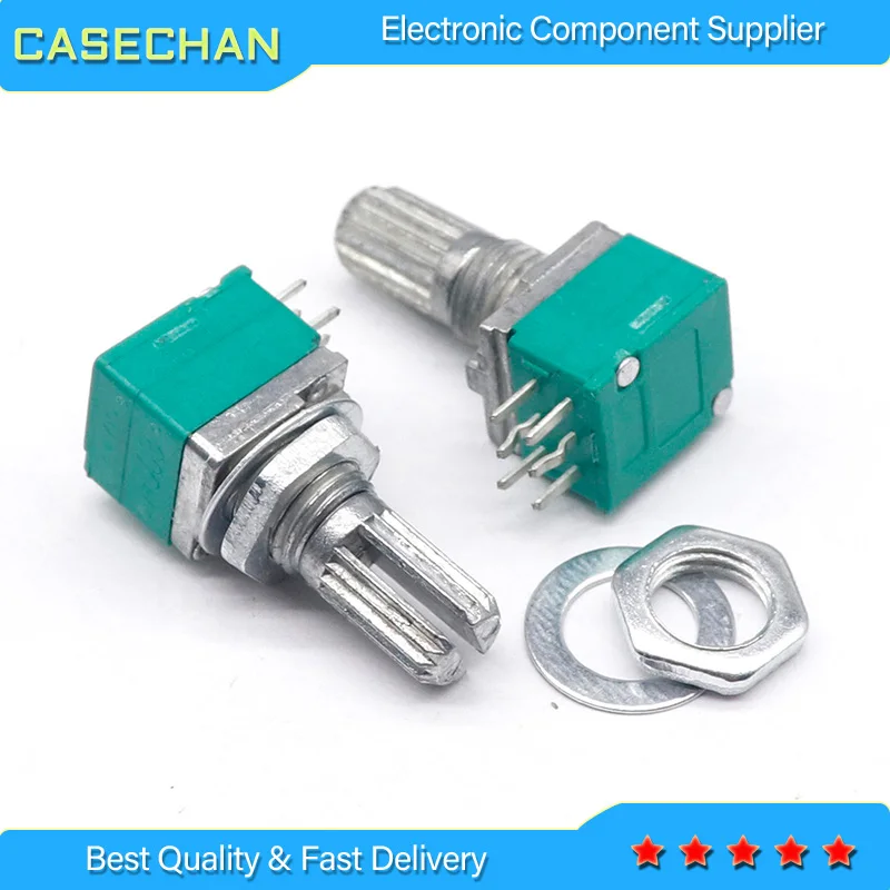 5PCS/Lot Double Potentiometer 6PIN RK097G B1K 5K 10K 20K 50K 100K 500K
