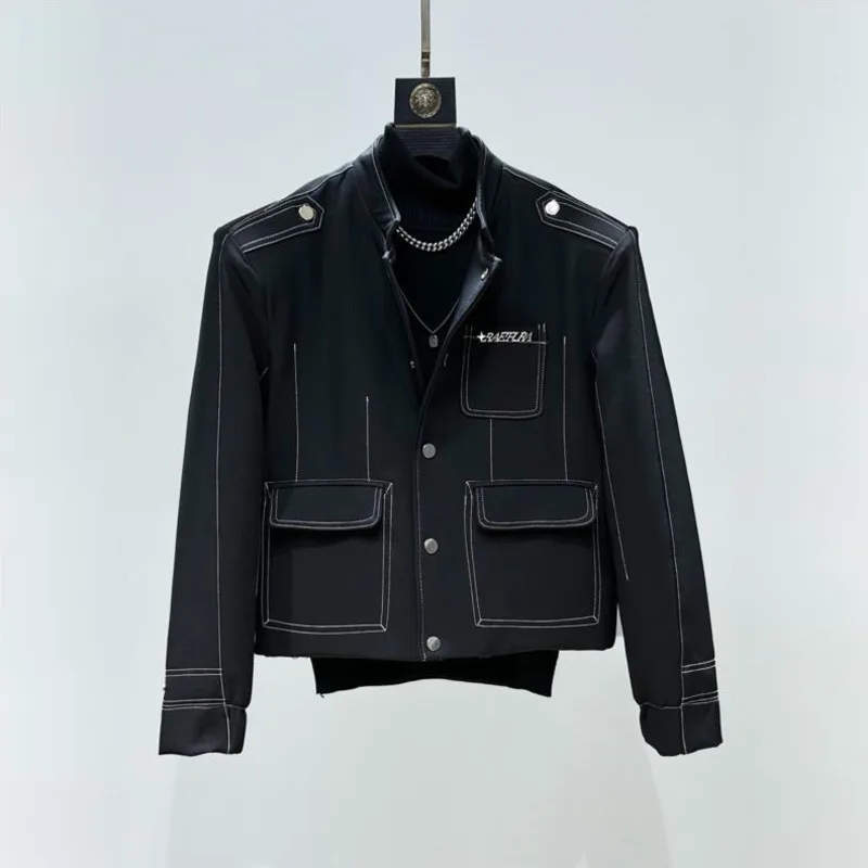 WVGA Spring Autumn New Men Tide Original Design High-End Topstitched Padded Short Jacket Niche Chic Casual Straight Pants W16806