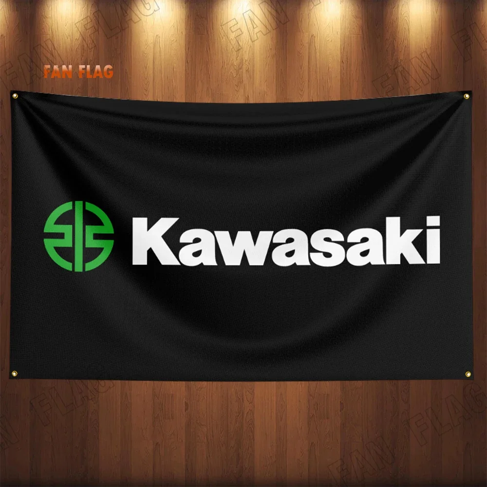 3x5 Ft K-Kawasakis Racing Flag Polyester Printed Cars Flags for Room Garage Decor