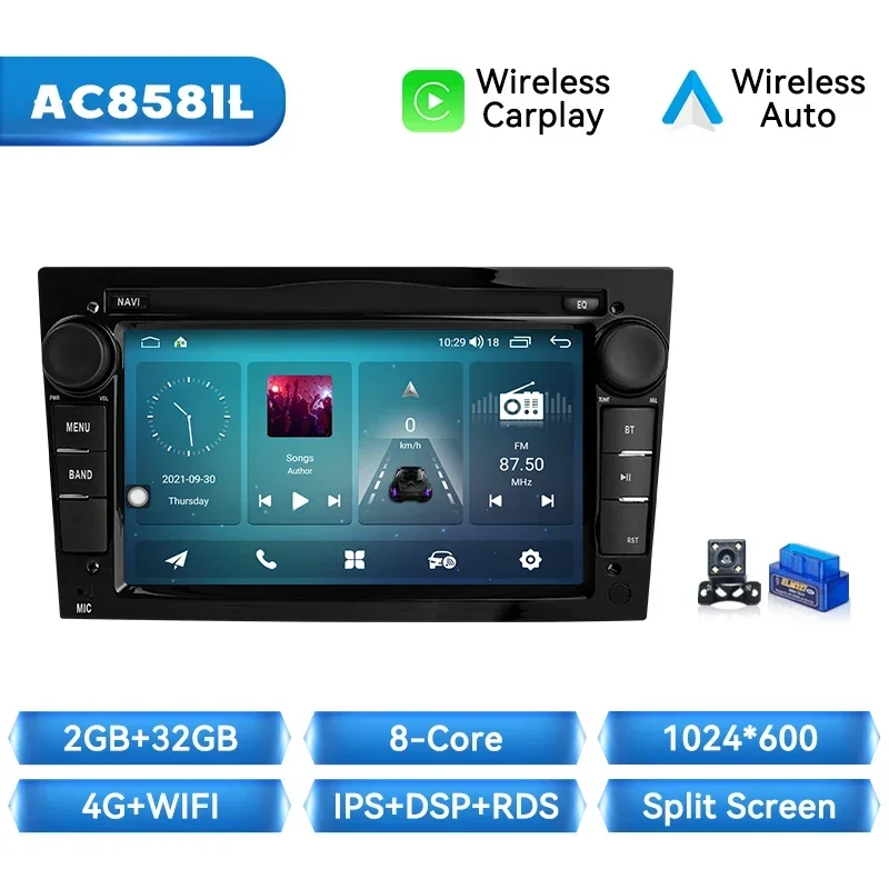 XONRICH 8G + 128G Draadloze Carplay Android 14 Auto Autoradio Voor Opel Astra H G J Antara Vectra C B Vivaro Corsa C D Zafira B Stere