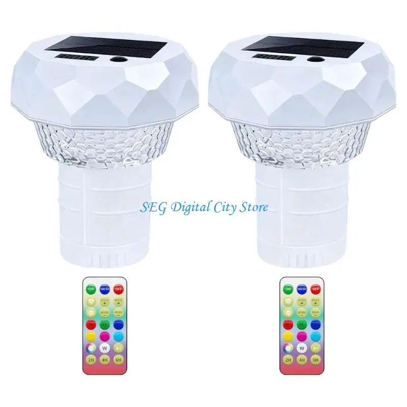 U75B Color Remote Pool Temperature Light with Solar Floating Body and Digital Water Display for Pool, Spa and Hot Tub
