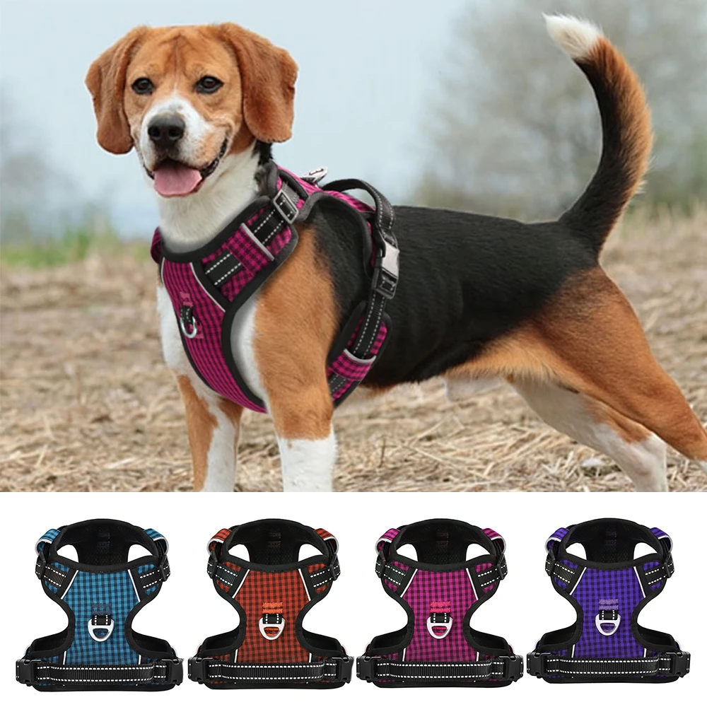 

Reflective Dog Harness Mesh Nylon Dog Vest Harness With Quick Control Handle Waterproof for Small Medium Large Dogs Labrador