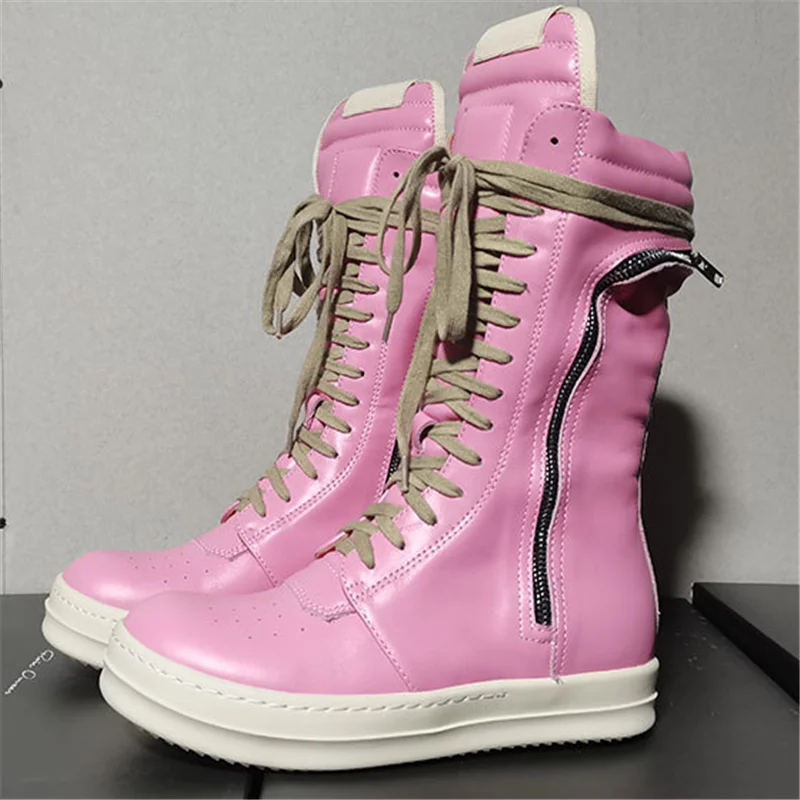 

Zipper Man Chunky Booties Fashion Black Pink Men Designer Boot