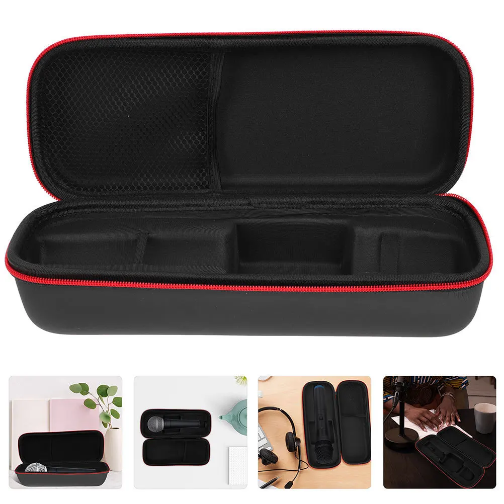 

1 Unit Microphone Protector Portable PU Storage Bag for Mic Devices Compact Lightweight Carrying Access