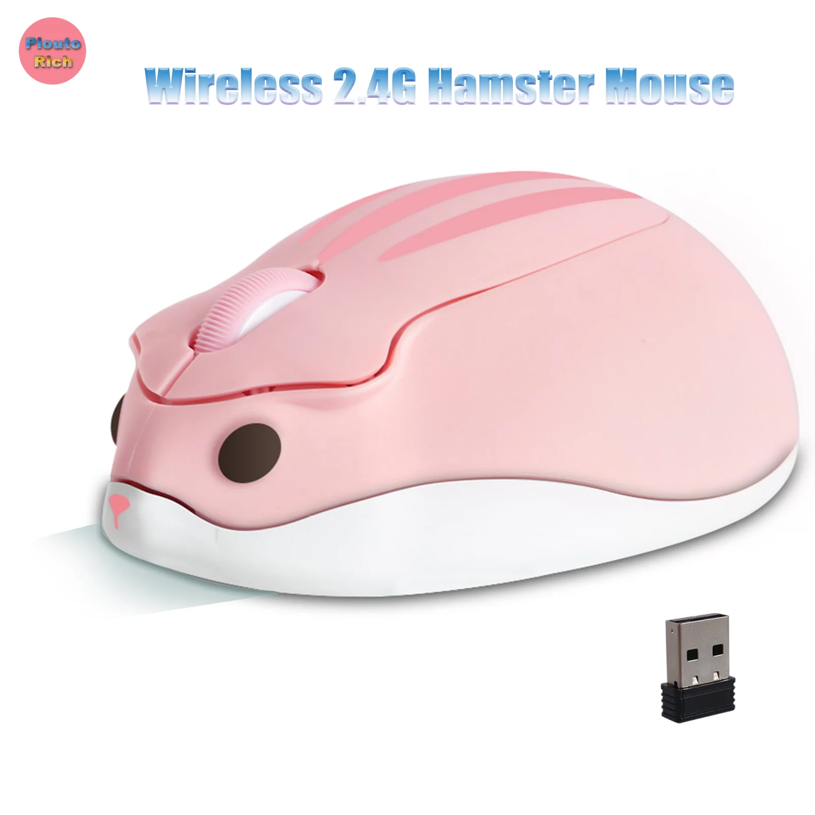 

Wireless Mouse Cute Hamster Mause Light Weight Portable Skin Friendly Feel Multiple Colors Low Noise Button Office Use Girl Gift