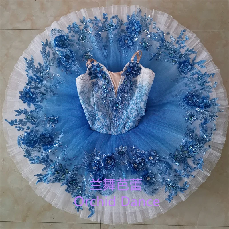 Elegent Design High Quality Professional Custom Size Classical Girls Light Blue Bird Ballet Tutu Costumes