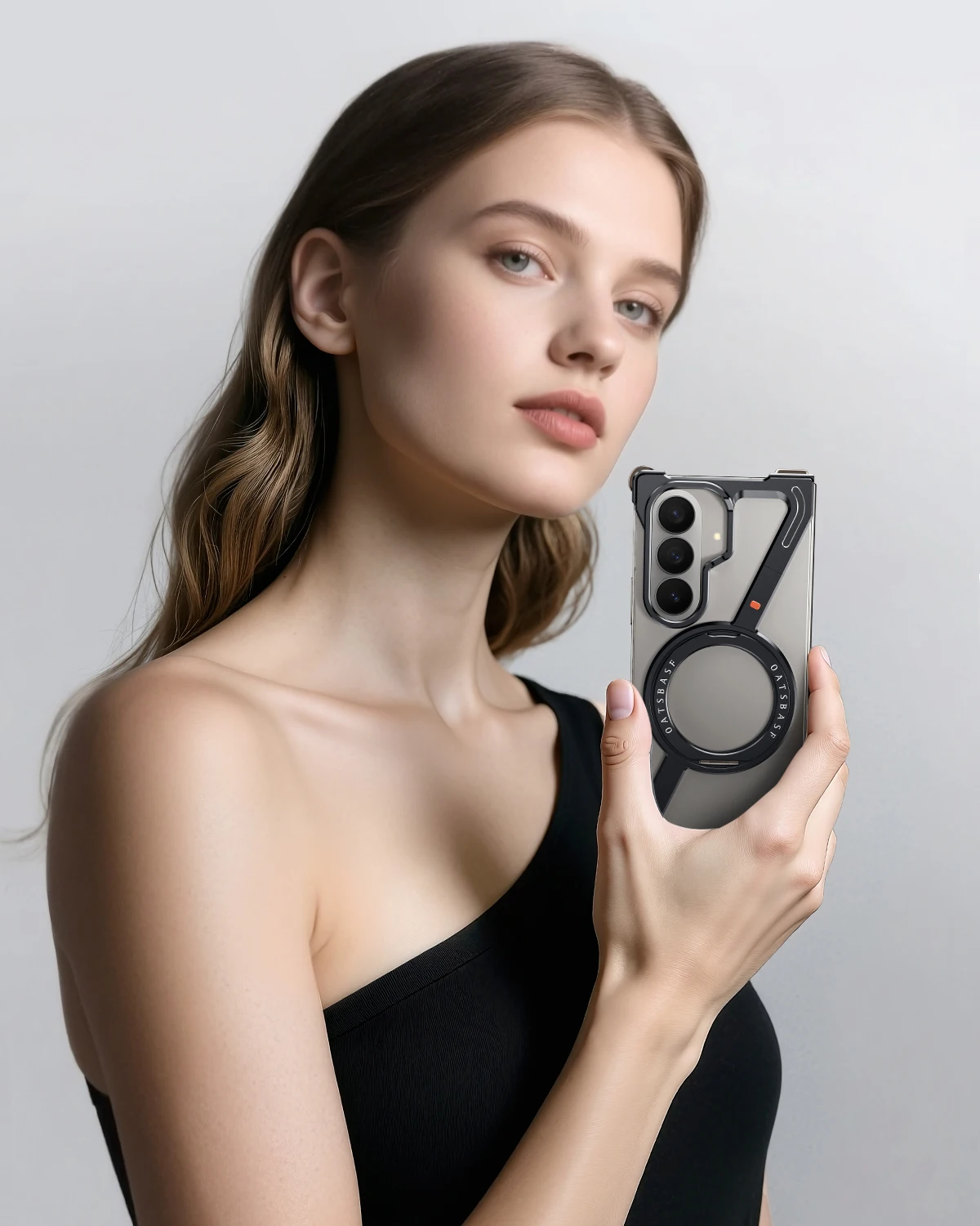 Oatsbasf Z Etui na Samsung Galaxy Z Fold 7, etui bumper z ochroną 360 stopni °   Obrotowy, magnetyczny, metalowy stojak, minimalistyczna obudowa bez ramki — zdjęcie produktu 6