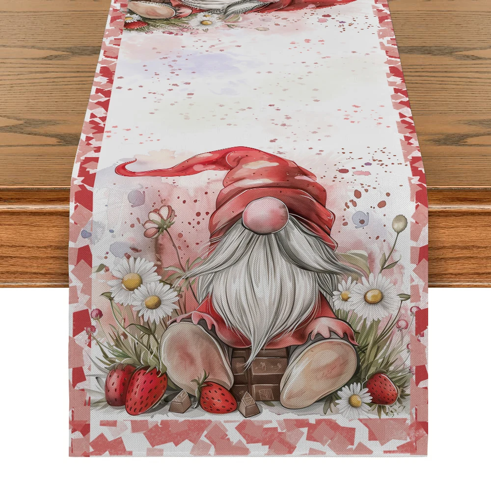 Christmas Dwarf Table Runner Kitchen Dining  Table Decoration for Indoor Outdoor Home Table Runners Washable Dining Long Cloth