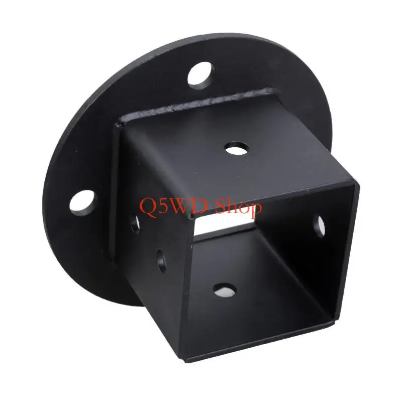 Q5WD Set of 6 Powder Coated Steel Post Base Anchors for Fence Railings Privacy Panel Gazebos Pergolas and Mailbox Support