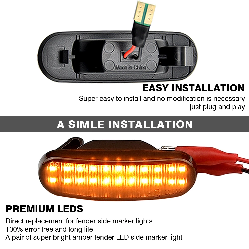 2Pcs Dynamic LED Turn Signal Side Marker Light Repeater Lamp For Fiat Panda 169 Grande Punto Inkl Evo Doblo Fiorino Linea Idea