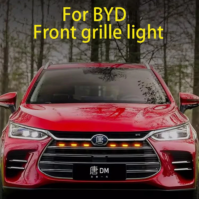 LED Front Grill Lights for BYD ATTO3 Yuan Tang Song Qin Seal Dolphin Simple modification of car grille light