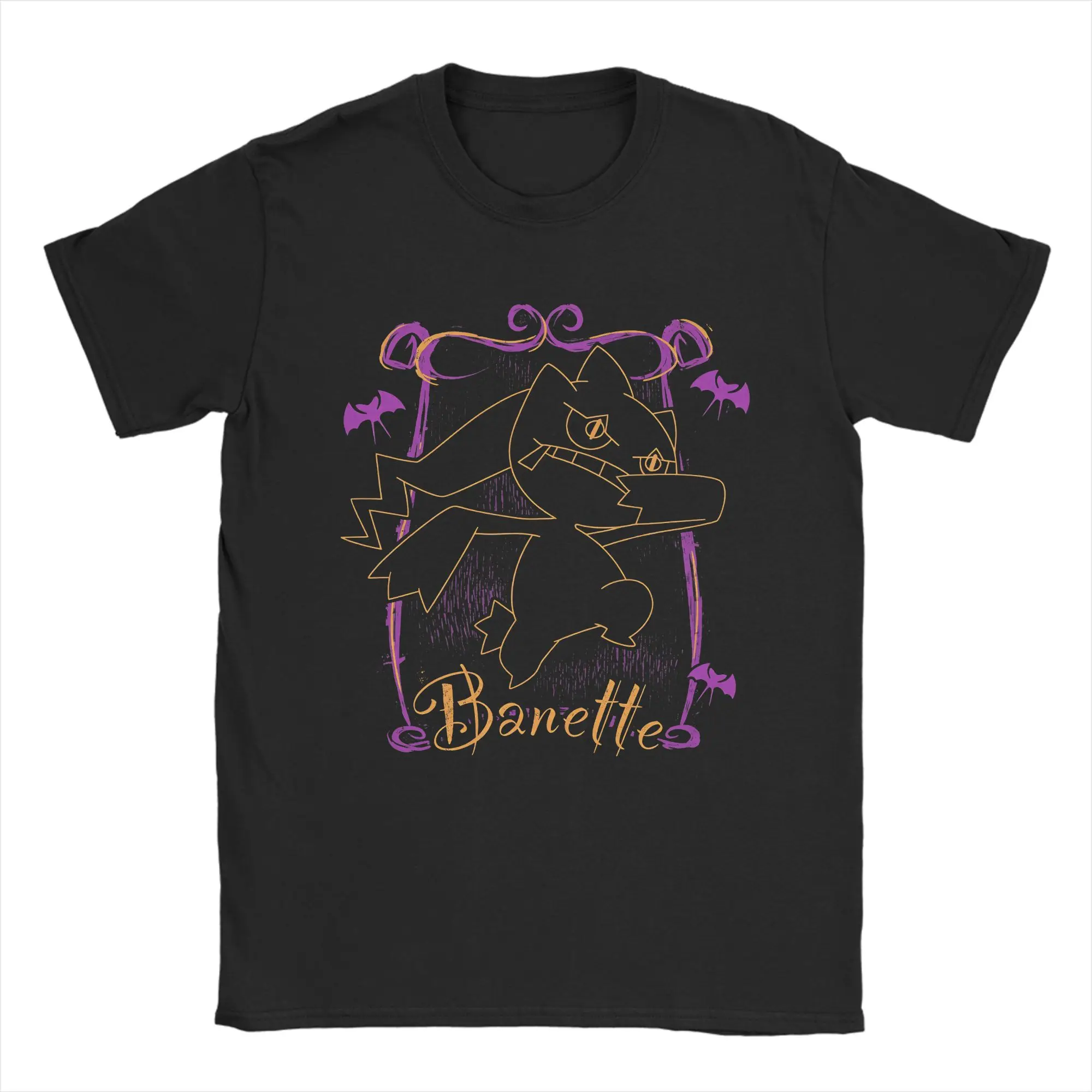 Novelty Pokemon Banette Haunting T-Shirt for Men Round Neck Pure Cotton T Shirts  Short Sleeve Tee Shirt Birthday Gift Clothes