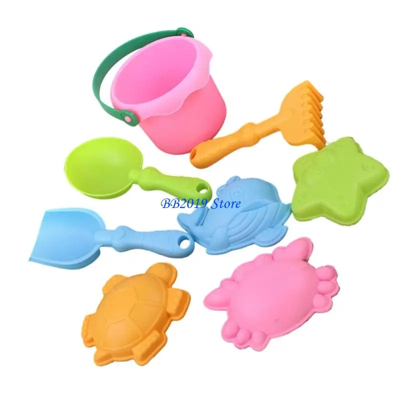 Q0KB Beach Toy Summer Beach Chơi Bộ cho trẻ và thùng đồ chơi cát cho xô và dụng cụ vui nhộn ngoài trời
