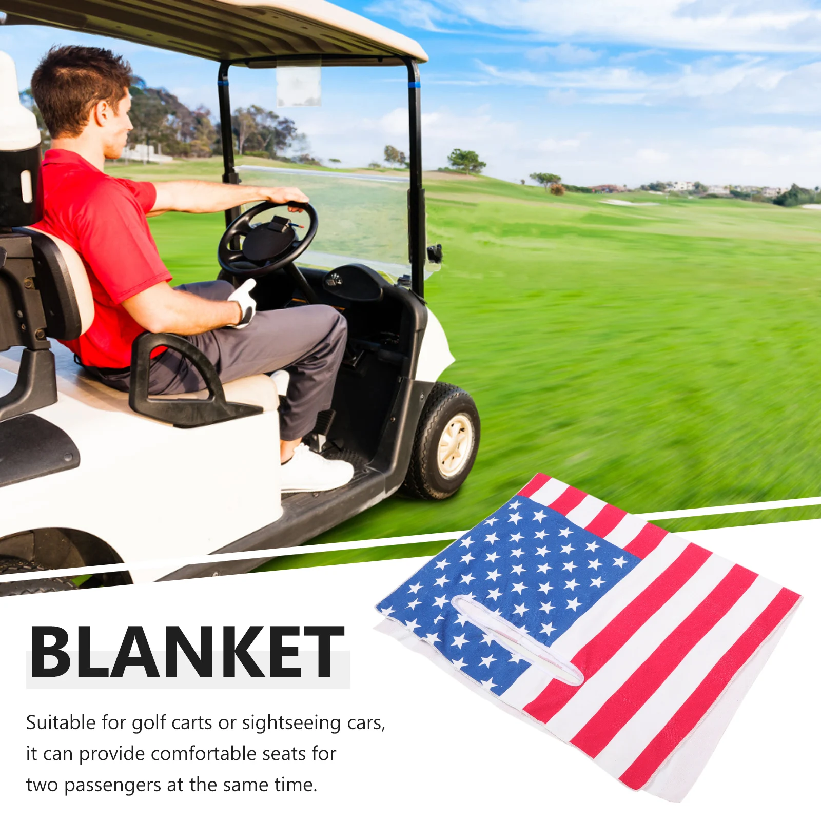 

Golf Cart Seat Blanket Soft Washable Cushion Cover National Flag Pattern Protective Cover for Golf Cart Seating