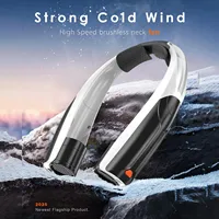 Portable neck fan, six wind speeds (Max: 8000 rpm), 6000mAh battery - up to 20 hours extremely strong life, for home/office/trav