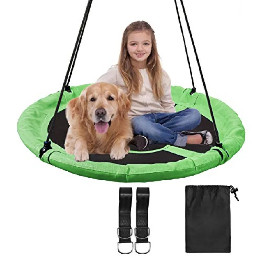 

43" Tree Swing for Outdoor Waterproof Large Round Flying Saucer Swings for Trees and Swingset Strong Heavy Duty for Outside Pla