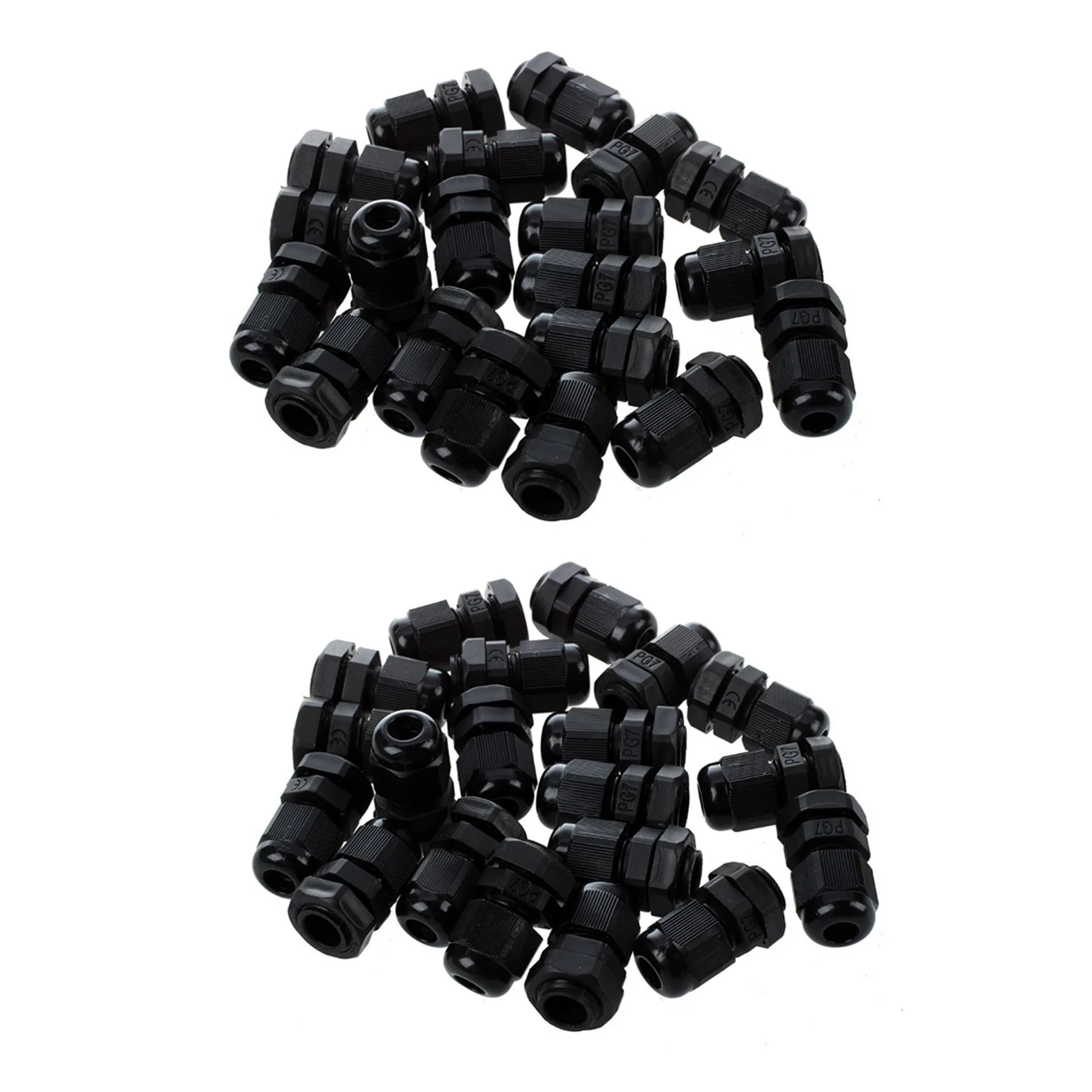 AB47-40 Pieces Black Plastic Waterproof Cable Gland Connector PG7