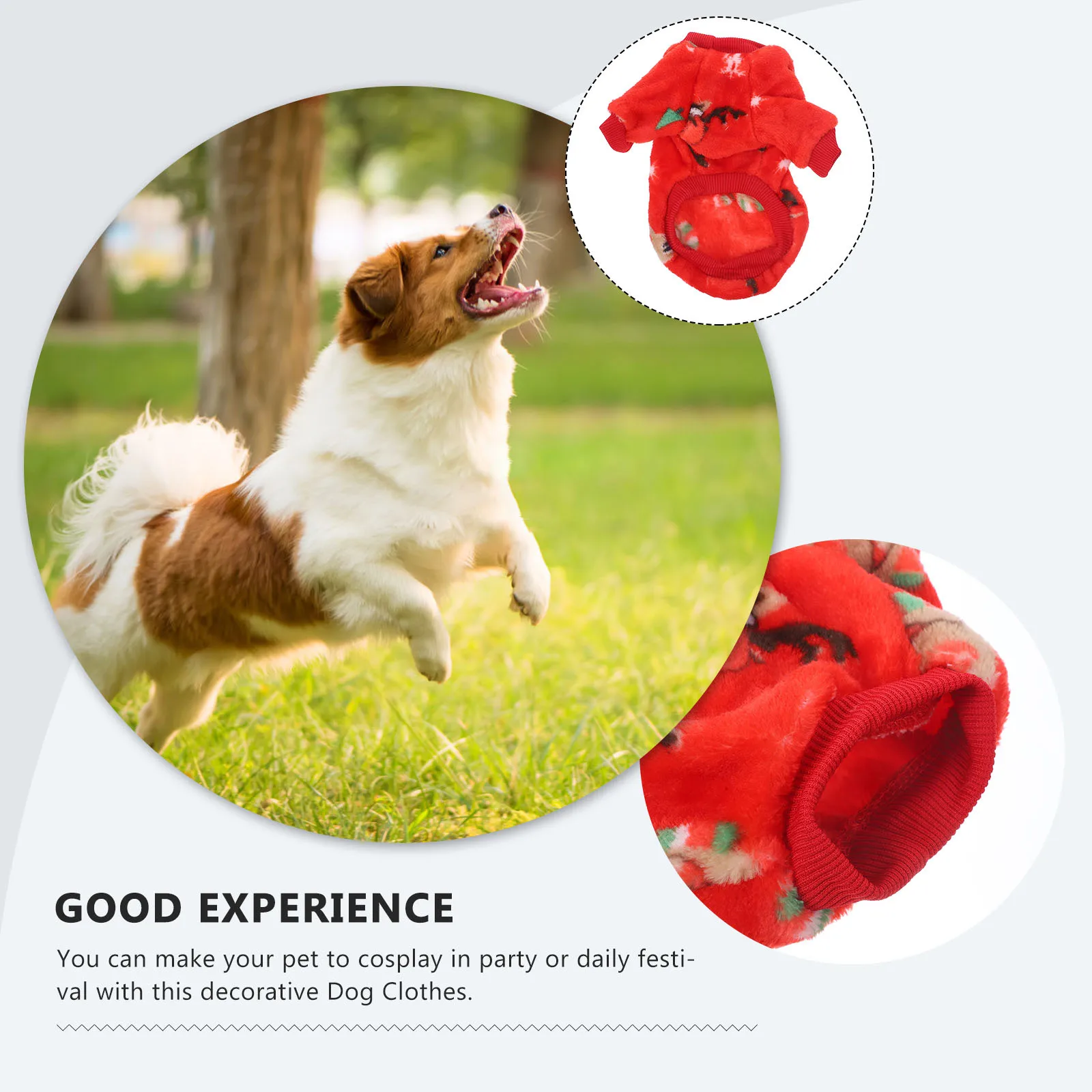 

Comfortable Puppy Clothes Xmas Dog Clothes Easy on Off Proper Neck Circumference S Puppy Costume Xmas Dogs Costume