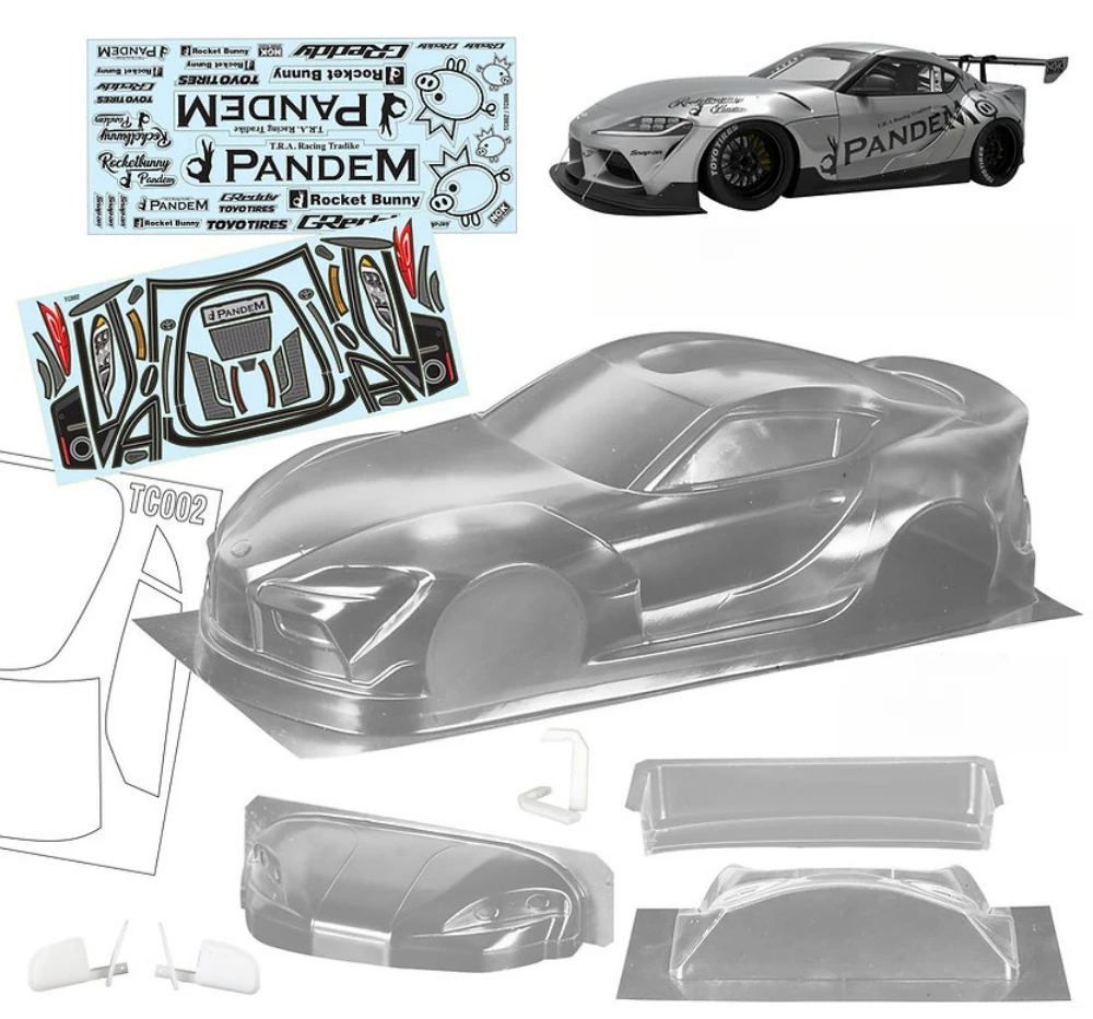 TC002 1/10 Toyta Supra GR Clear Lexan body. 200mm rc body shell. RC Drift 1 10 car. Tamiya tt01 tt02 Chassis. 257mm Wheelbase